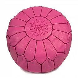 Pouf - Marocain en cuir (Rose)