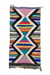 Tapis berbère marocain Boucherouite 135 x 245 cm