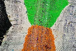Tapis berbère marocain Boucherouite 135 x 145 cm