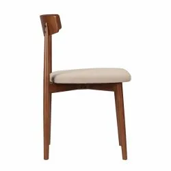 Chaise - Ystad (noyer/beige) - 2 pièces
