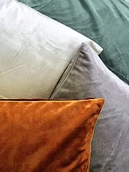 Housse de coussin Marlyn en velours (gris clair)