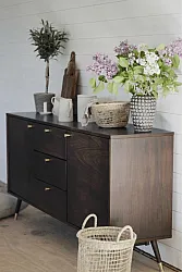 Meuble TV / Commode - Prime (noyer/laiton)