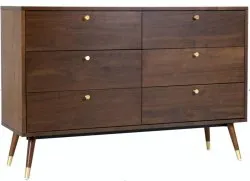 Commode - Prime - 6 drawers (noyer/laiton)