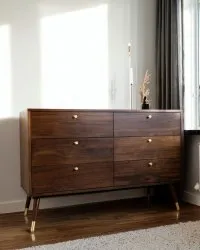 Commode - Prime - 6 drawers (noyer/laiton)