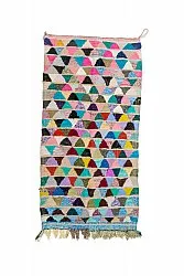 Tapis berbère marocain Boucherouite 125 x 255 cm
