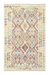 Tapis Oriental - Vegi Kelim Hand Woven - 99 x 155 cm
