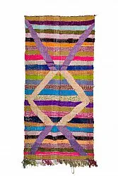 Tapis berbère marocain Boucherouite 125 x 265 cm