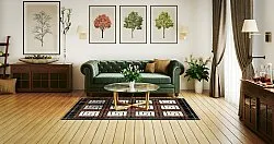 Tapis Wilton - Milos (noir/blanc)
