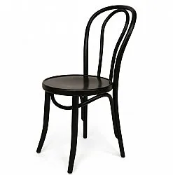 Chaise - Bistro (bois/noir) - 2 pièces