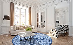 Tapis rond - Menfi (bleu)