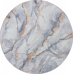 Tapis rond - Genova (gris/blanc/or)