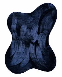 Tapis Shaggy Ondulé Asymétrique - Aranga Super Soft Fur (bleu foncé)
