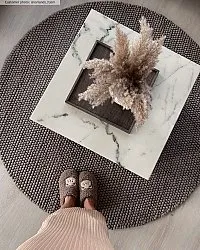 Tapis rond - Avafors Wool Bubble (marron)