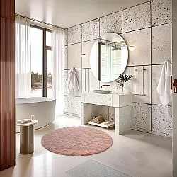 Tapis de salle de bain rond - Bevin (rose)