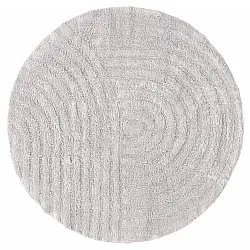Tapis de salle de bain rond - Embla (gris clair)