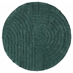 Tapis de salle de bain rond - Embla (vert foncé)