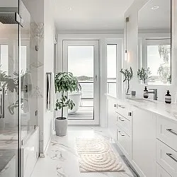 Tapis de salle de bain - Embla (blanc cassé)