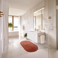 Tapis de salle de bain ovale - Embla (terracotta)