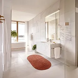 Tapis de salle de bain ovale - Embla (terracotta)
