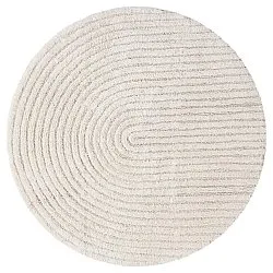 Tapis de salle de bain rond - Evena (blanc cassé)