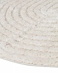 Tapis de salle de bain rond - Evena (blanc cassé)