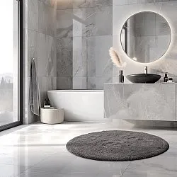 Tapis de salle de bain rond - Gertie (gris foncé)