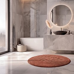 Tapis de salle de bain rond - Gertie (terracotta)