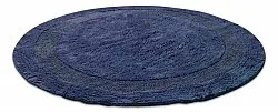 Tapis de salle de bain rond - Nila (bleu)
