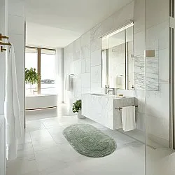 Tapis de salle de bain ovale - Nila (vert clair)