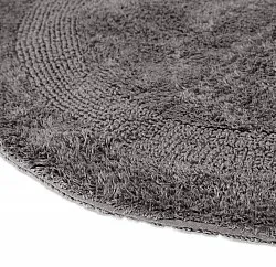 Tapis de salle de bain rond - Nila (gris foncé)