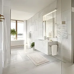 Tapis de salle de bain - Nila (blanc cassé)