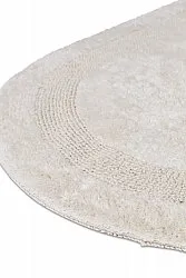 Tapis de salle de bain ovale - Nila (blanc cassé)