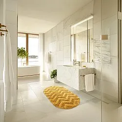 Tapis de salle de bain ovale - Tressa (jaune)