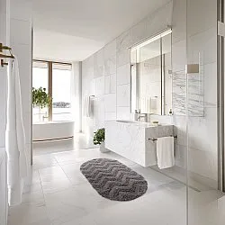 Tapis de salle de bain ovale - Tressa (gris foncé)