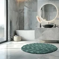 Tapis de salle de bain rond - Tressa (vert foncé)
