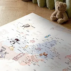 Tapis enfant - Carte des animaux (beige)