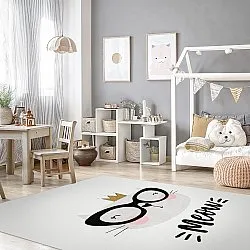 Tapis enfant - Reading Cat (blanc)