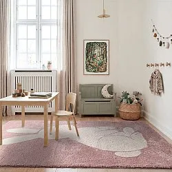 Tapis Enfant - Soft Bunny (rose/crème)