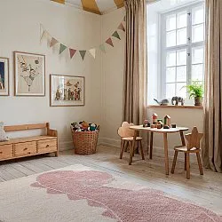 Tapis Enfant - Soft Dino (crème/rose)