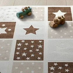 Tapis Enfant - Star Grid (crème/marron)
