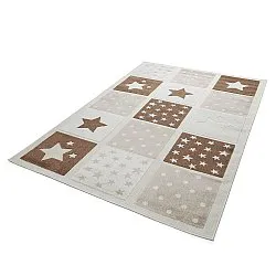 Tapis Enfant - Star Grid (crème/marron)