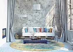 Tapis rond - Sierra (bleu)