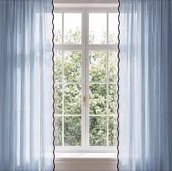 Lot de 2 rideaux - Rideaux en coton Yrsa (bleu)