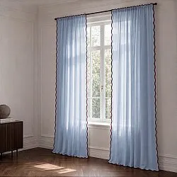 Lot de 2 rideaux - Rideaux en coton Yrsa (bleu)