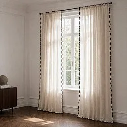 Lot de 2 rideaux - Rideaux en coton Yrsa (beige clair)