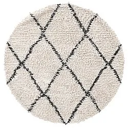 Tapis rond - Alcott Natural Cotton Shaggy (noir/blanc)