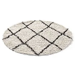 Tapis rond - Alcott Natural Cotton Shaggy (noir/blanc)