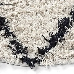Tapis rond - Alcott Natural Cotton Shaggy (noir/blanc)