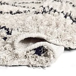 Tapis rond - Alcott Natural Cotton Shaggy (noir/blanc)
