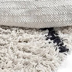 Tapis rond - Alcott Natural Cotton Shaggy (noir/blanc)